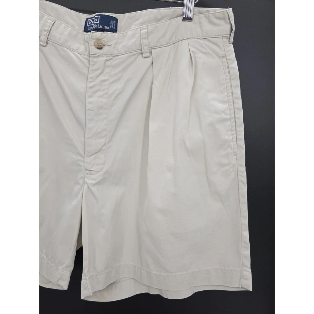 Vintage 90s Polo Ralph Lauren Andrew Shorts Mens 36 Khaki Cotton Preppy
